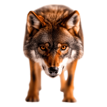 closeup of a Fierce Wolf Staring Intently with Brilliant Eyes png