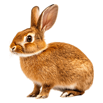 Detailed closeup of a Cute Brown Rabbit in Natural Pose png