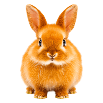 Adorable Fluffy Orange Rabbit Sitting Calmly on png