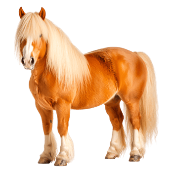 Majestic Chestnut Horse with Flowing Mane in Studio Background png