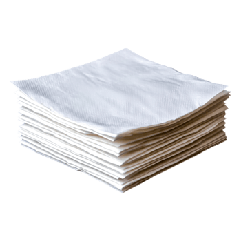 Stack of White Paper Napkins for Dining or Catering Use png