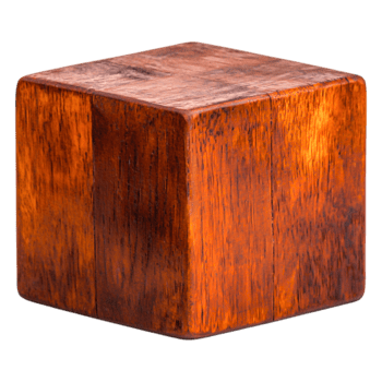 Natural Wooden Block with Rich Brown Tones and Textured Surface png