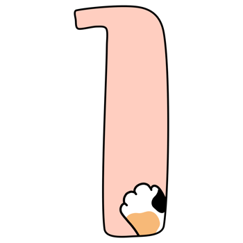 Number 1 with cat paw png