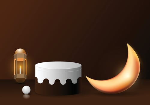 Golden Color Podium Design for showing Muslim's Product vector