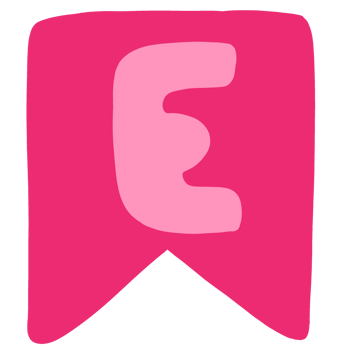 The pink flag has the letter E on it png