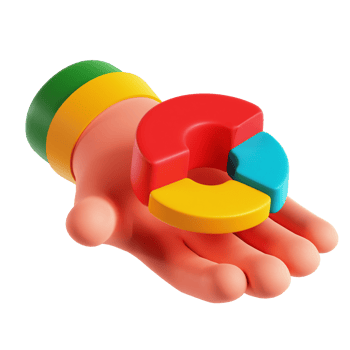 Pie Chart Hand png
