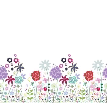 Daisies spring time floral seamless banner design illustration vector