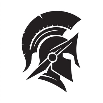 Spartan Helmet silhouette white background vector