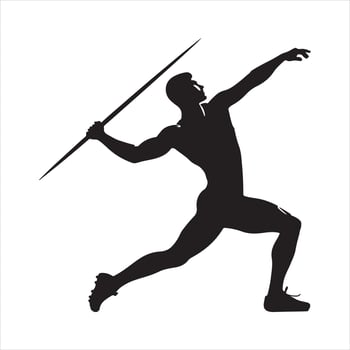 Javelin Thrower Sport silhouette on white background vector