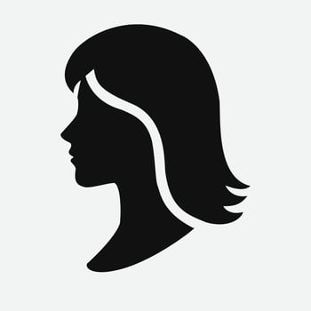 A cute and modern girl icon, perfect for kids' apps, educational materials, or family-themed designs. vector