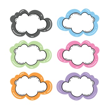 Clouds set. Hand drawn illustration. Isolated on white background. vector
