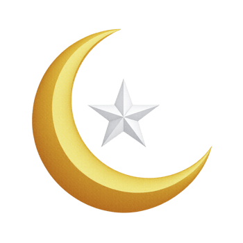 The crescent and star is a symbol of islam png