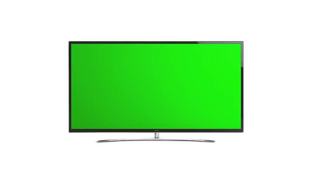 Modern Television with Bright Green Screen png