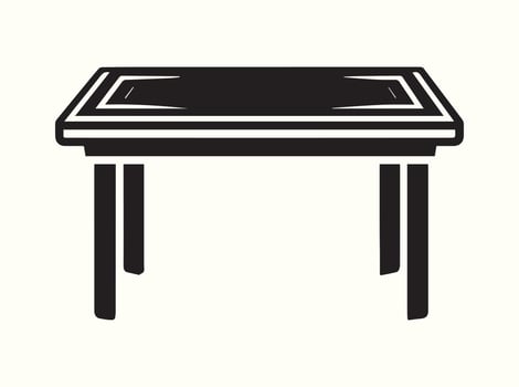Black table silhouette on a white background vector