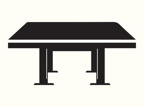 Table silhouette in black, isolated on a white background vector
