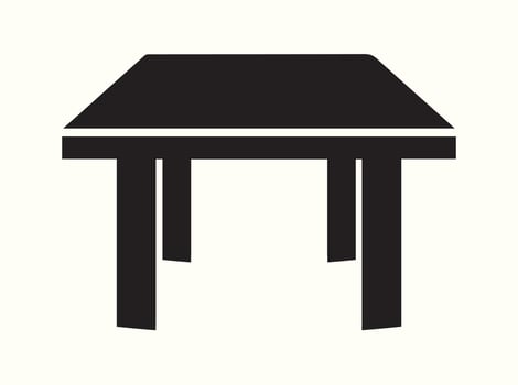Monochrome black table silhouette on white background vector
