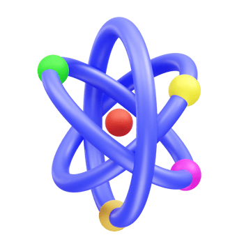 Atom Model icon 3d rendering illustration png