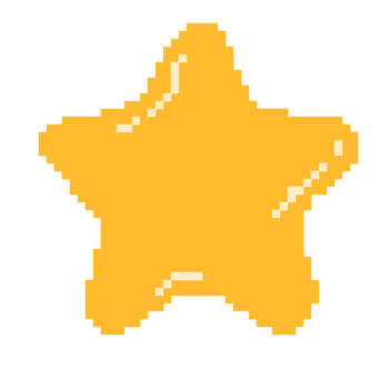 Flat design pixel art star illustration png