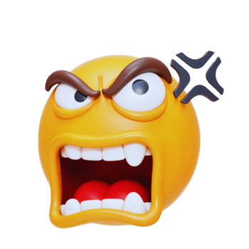 Angry emoji figure expressing frustration and anger png