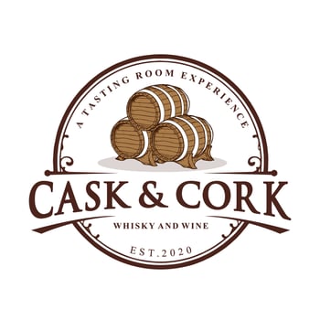 Whisky barrel logo. Single malt whiskey on white background vector