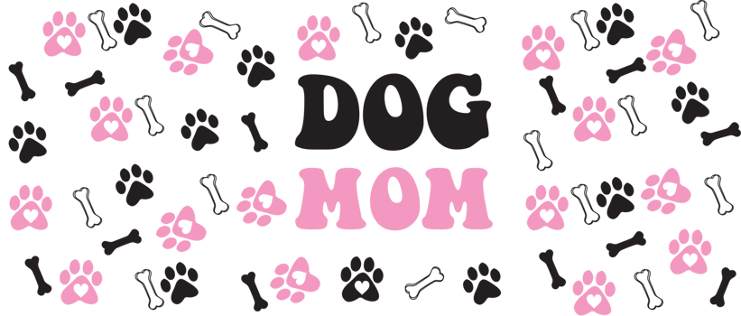 Dog mom wallpaper with pink paw prints png