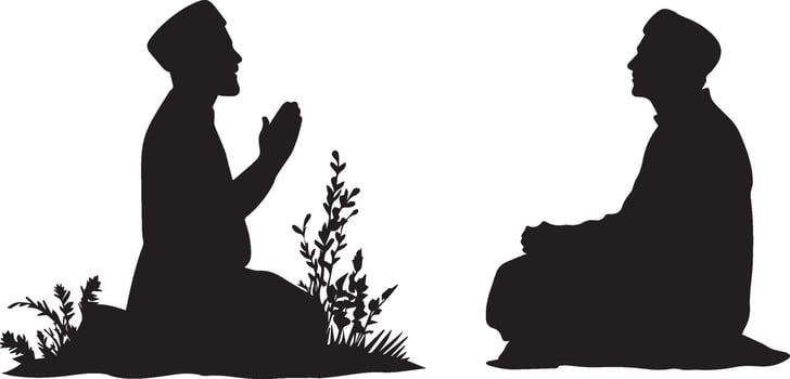 Ramzan Sharif person Pray on white background vector