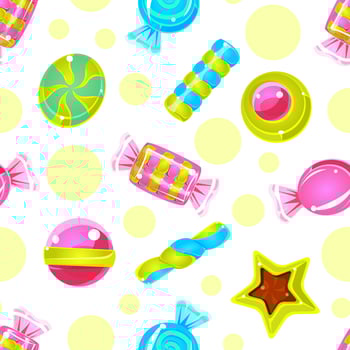 Pattern of colorful sweets on a white background. illustration. vector