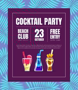 Flyer advertising a cocktail party. illustration. vector