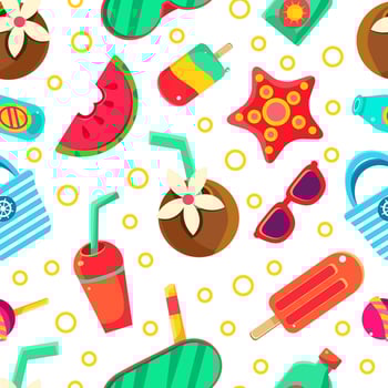 Summer seamless pattern. illustration on a white background. vector