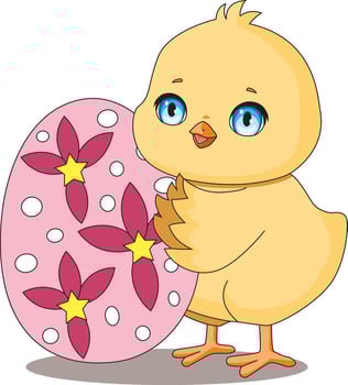 Cute Chick With Egg Easter vector