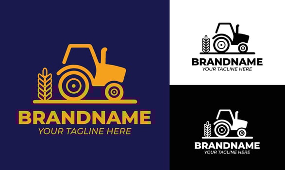 Tractor logo design template vector