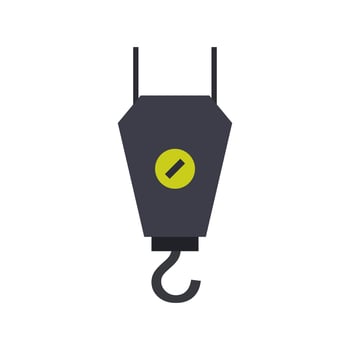 A black and yellow hook on a white background vector