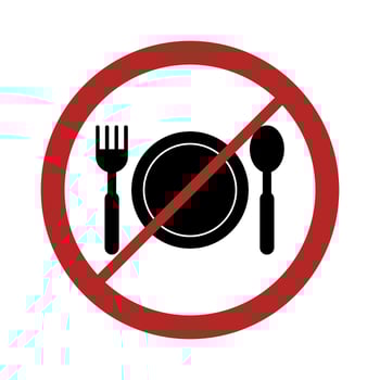 No eating sign on white background vector