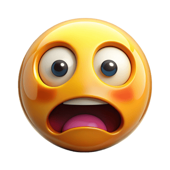 a emoji that signifies fear is isolated on transparent background png
