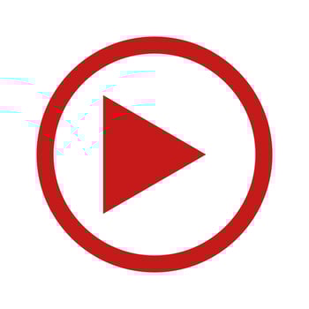 A red play button on a white background vector