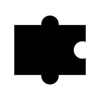 A black and white puzzle piece on a white background vector