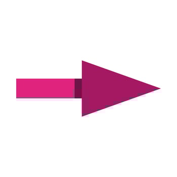 A pink arrow pointing down on a white background vector
