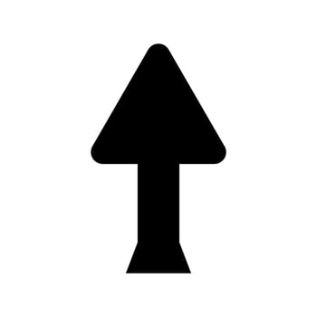 A black and white arrow pointing down on a white background vector