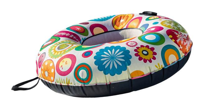 Colorful inflatable tube for fun water activities at the beach or pool png