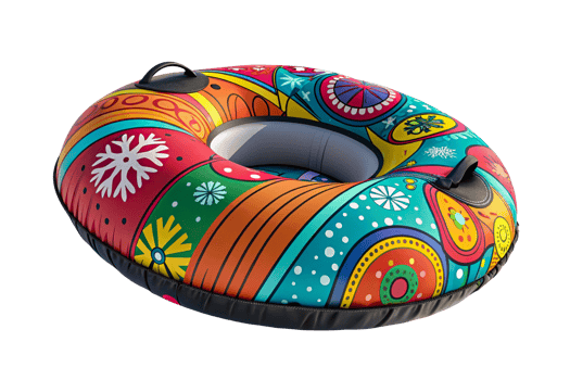Colorful inflatable tube perfect for summer water fun in pools and rivers png