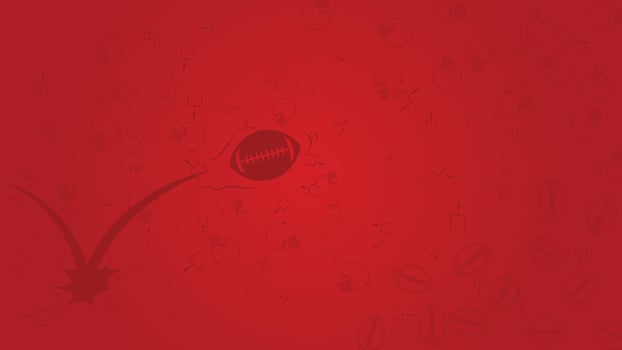 abstract American Football Background with Ball Impact and Sports Elements in Red Theme vector