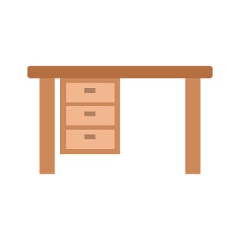 A desk with drawers and a drawer vector