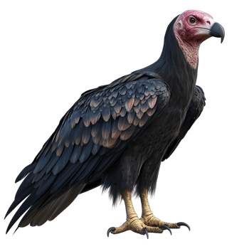 A detailed rendering of a red headed vulture Isolated on Transparent Background png