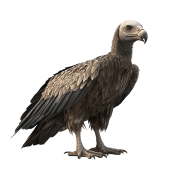 A Detailed Rendering Of A White Backed Vulture Isolated on Transparent Background png