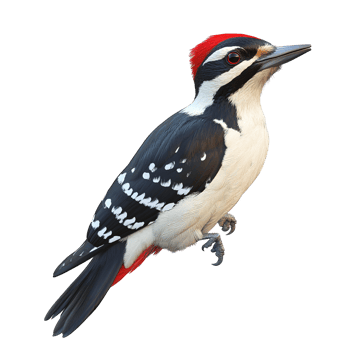 A striking hairy woodpecker displays vibrant plumage Isolated on Transparent Background png