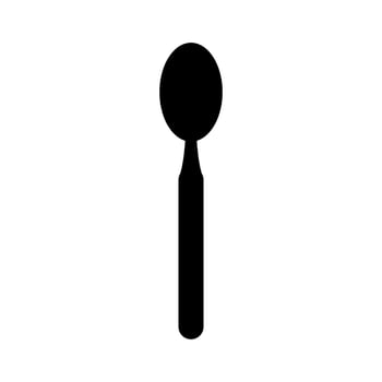 A spoon is shown in black on a white background vector