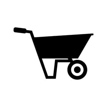 Wheelbarrow icon illustration on white background vector