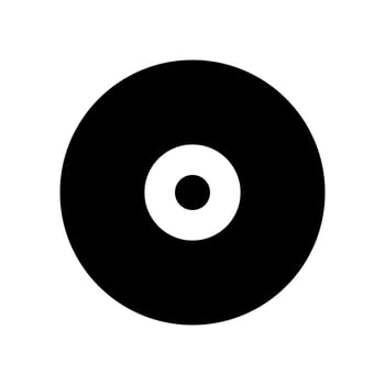 A black and white image of a disk with a circle in the center vector