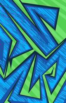 Blue and green Racing sports abstract background for jersey design vector