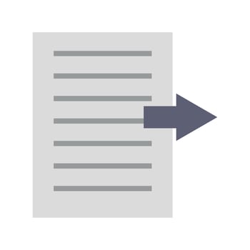 A document with an arrow pointing to it vector